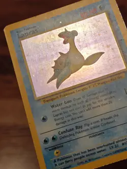 Lapras 10/62 Fossil Set Holo Foil Rare Vintage 1999 MP Pokemon CARD - Image 3