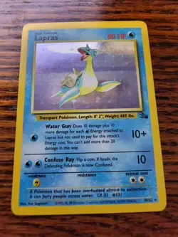 Lapras 10/62 Fossil Set Holo Foil Rare Vintage 1999 LP!* Pokemon CARD - Image 1