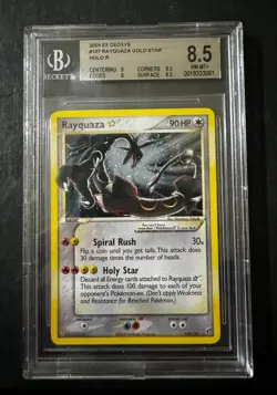 Pokemon Rayquaza Gold Star 107/107 EX DEOXYS ENG BGS 8.5 MINT Holo WOTC - Image 1