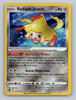 Radiant Jirachi #120/195 Radiant Rare Pokemon TCG SWSH12: Silver Tempest - Image 1