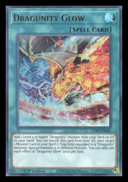 Yu-gi-oh Dragunity Glow Ghosts From the Past #GFTP-EN041 Holo 2020 ,1st Ed - Image 1