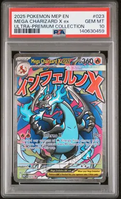 2025 POKEMON MEP PROMO ULTRA-PREMIUM COLLECTION #023 MEGA CHARIZARD X EX PSA 10 - Image 1