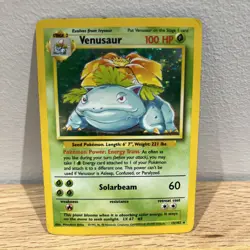 Base Set Venusaur 15/102 Pokemon Card Holo Rare 1999 WOTC Vintage TCG HP - Image 1