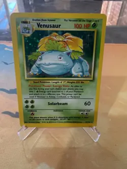 Venusaur 15/102 Holo Rare Base Set Unlimited - VINTAGE WOTC TCG Pokemon Card - Image 1
