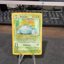 Base Set Venusaur 15/102 Pokemon Card Holo Rare 1999 WOTC Vintage TCG HP - Image 1