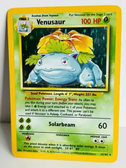 Venusaur 15/102 Holo Rare Base Set Unlimited - VINTAGE - WOTC TCG Pokemon Card - Image 2