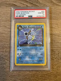 2000 POKEMON ROCKET 1ST ED #20 DARK BLASTOISE PSA 10 - Image 1