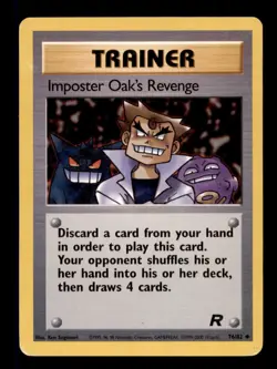 3X Pokemon Card WOTC Imposter Oak's Revenge Team Rocket 76/82 MODERATELY PLAYED! - Image 1
