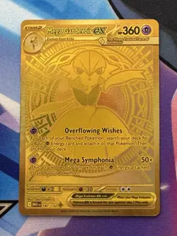 Mega Gardevoir EX 187/132 Mega Gold Hyper Rare Pokemon TCG NM - Ink Spot Error* - Image 1