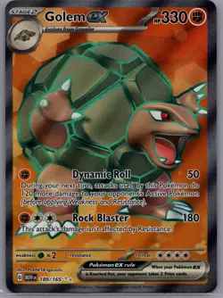 Golem ex 189/165 Sv: Scarlet & Violet 151 Holo Pokemon Card Fighting Type - Image 1