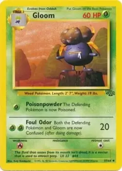 3X Pokemon Card - Jungle 37/64 - GLOOM (uncommon) - LP - Image 1