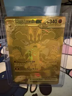 Pokemon Mega Lucario EX TCG Gold Holo Rare Card 188/132 NM - Image 1