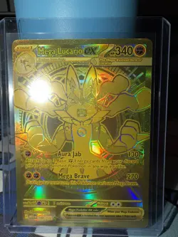 Pokemon Mega Lucario EX TCG Gold Holo Rare Card 188/132 NM - Image 2