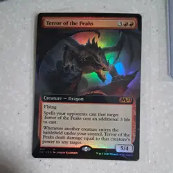 1x Terror of the Peaks ~ Extended Art NM-Mint, English Core Set 2021 MTG Magic - Image 1