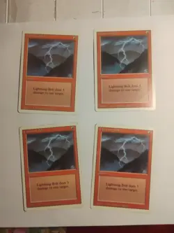 4 X Lightning Bolt Revised Edition Magic the Gathering - Image 1