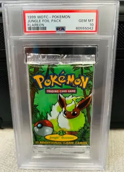 1999 Pokemon TCG Jungle Booster Pack (Flareon Art) - PSA 10 GEM MINT - Image 1
