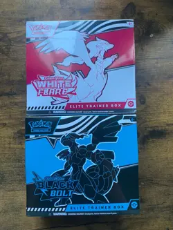 Pokemon TCG Black Bolt and White Flare ETB - FACTORY SEALED ( 2 ETBS - 1 Each) - Image 1