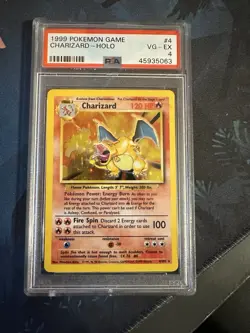 1999 POKEMON BASE SET UNLIMITED #4 CHARIZARD-HOLO PSA 4 - Image 1