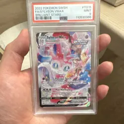 Pokemon TCG Sylveon VMAX TG15/TG30 Brilliant Stars Ultra Rare Holo PSA 9 - Image 1