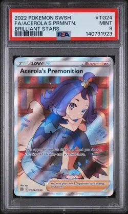 2022 POKEMON SWSH BRILLIANT STARS #TG24 FULL ART/ACEROLA'S PREMONITION PSA 10 - Image 1