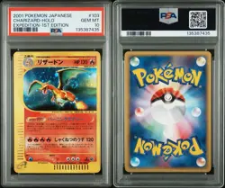 PSA 10 Pokemon 2001 Japanese Expedition 1st Edition Charizard Holo SWIRL #103 - Image 5