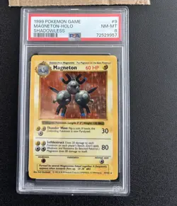Magneton 1999 Base Set 9/102 Shadowless Holo Pokemon Card psa 8 - Image 1