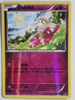 REVERSE HOLO Flabebe 101/162 VLP - XY Breakthrough Pokemon Card Kouki Saitou Art - Image 1