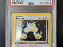 1999 POKEMON TCG JUNGLE 1ST EDITION #11 SNORLAX - HOLO PSA 7 NM (Near Mint) - Image 4