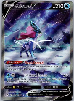 Suicune V Ultra Rare Crown Zenith: Galarian Gallery Holo GG38/GG70 Pokemon NM - Image 1