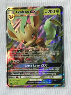 Leafeon GX ULTRA RARE 13/156 SM Ultra Prism Pokemon NM HOLO - Image 1