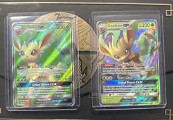 Pokemon TCG Leafeon GX Fullart 139/156 Ultra Prism Holo Ultra Rare + 13/156 - Image 1