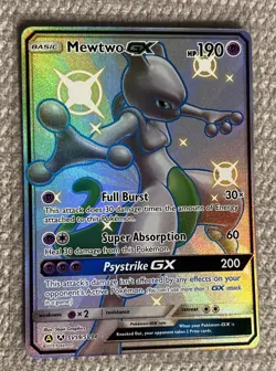 Pokemon TCG Mewtwo GX SV59/SV94 Hidden Fates Shiny Vault Holo LP - Image 1