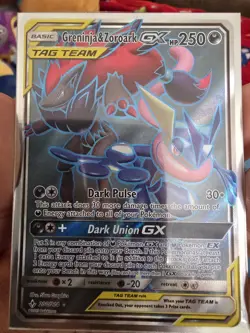 Pokemon Greninja & Zoroark GX Ultra Rare Full Art Unbroken Bonds 200/214 NM - Image 1