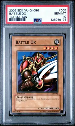 Yu-Gi-Oh! Battle Ox SDK-005 1st ED 2002 PSA 10 GEM - Image 1