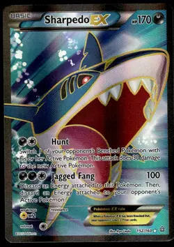 Pokemon TCG XY - Primal Clash #152/160 Sharpedo EX (152 Full Art) Holo LP - Image 1
