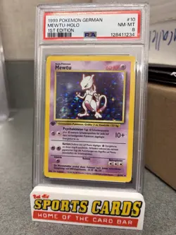 1999 Pokemon German Mewtu - Holo 1st First Edition PSA 8 - Mewtwo 10/102 - Image 1