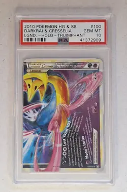 Pokemon PSA 10 Darkrai & Cresselia Legend 100/102 Triumphant Holo Rare - Image 1