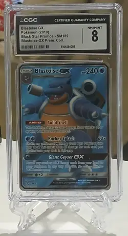 2018 Pokemon Black Star Promo Blastoise GX SM189- Full Art - CGC 8 NM/MINT - Image 1
