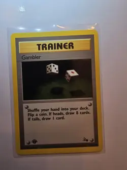 Gambler 60/62 1st Edition Regular Non Holo WoTC Pokemon Trainer Fossil Set LP - Image 1