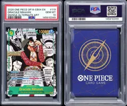 2026 One Piece Azure Sea's Seven Dracule Mihawk Manga Alt Art OP14-119 PSA 10 - Image 1