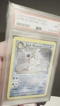 Dark Blastoise Holo Pokemon Card 3/82 Team Rocket PREMIUM 🌀SWIRL🌀 - PSA 9 - Image 2