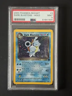 Dark Blastoise Holo Pokemon Card 3/82 Team Rocket PREMIUM 🌀SWIRL🌀 - PSA 9 - Image 3