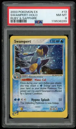 Pokemon TCG Swampert Holo Rare 13/109 EX Ruby & Sapphire PSA 8 NM/MT WOTC - Image 1