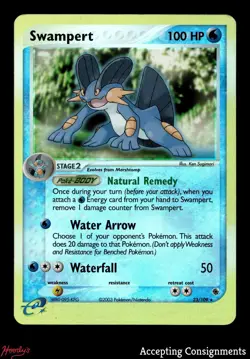 2003 Pokemon EX Ruby and Sapphire Reverse Holo #23 Swampert - Image 1