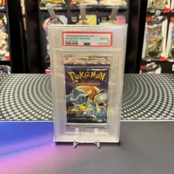 PSA 10 GEM MINT Base Set (Blastoise Art) SEALED Pokemon Booster Pack Thin Font - Image 1
