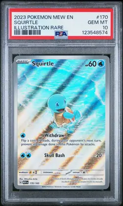 2023 POKEMON MEW EN-151 ILLUSTRATION RARE #170 SQUIRTLE PSA 10 - Image 1
