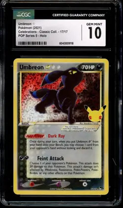 UMBREON Celebrations Gold Star Pop Series #17 CGC 10 Gem Mint Pokemon - Image 1