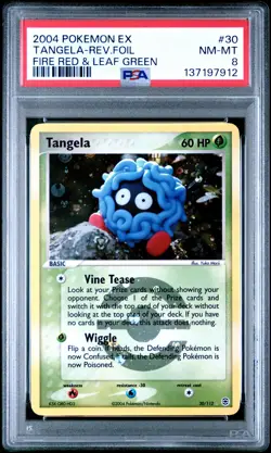 2004 POKEMON EX FIRE RED & LEAF GREEN #30 TANGELA-REVERSE FOIL PSA 8 - Image 1