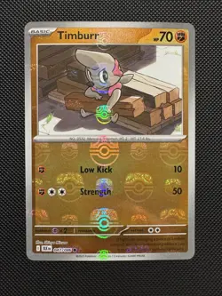 Pokemon TCG Timburr (Master Ball Pattern) 047/086 SV: Black Bolt Holo Near Mint - Image 1