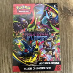 Pokemon TCG Mega Evolution Phantasmal Flames Booster Bundle (6 Packs) In Hand - Image 1